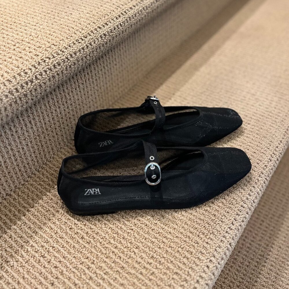 Zara Mesh Mary Janes
